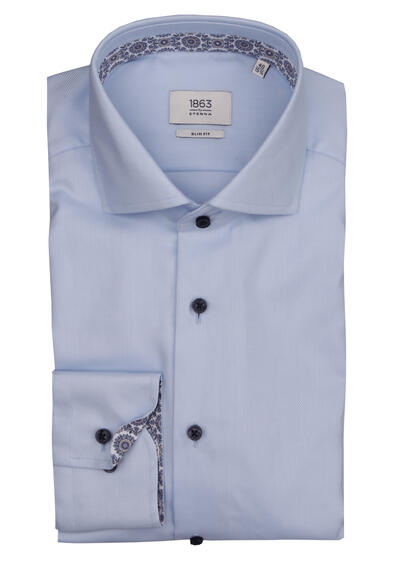 Produktbild für 'ETERNA Slim Fit Hemd Langarm New Kent Kragen Twill hellblau'