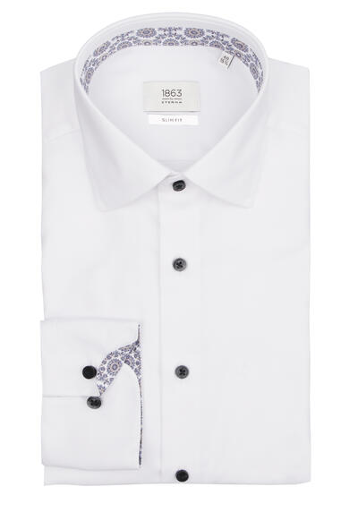 Produktbild für 'ETERNA Slim Fit Hemd Langarm New Kent Kragen Twill wei'