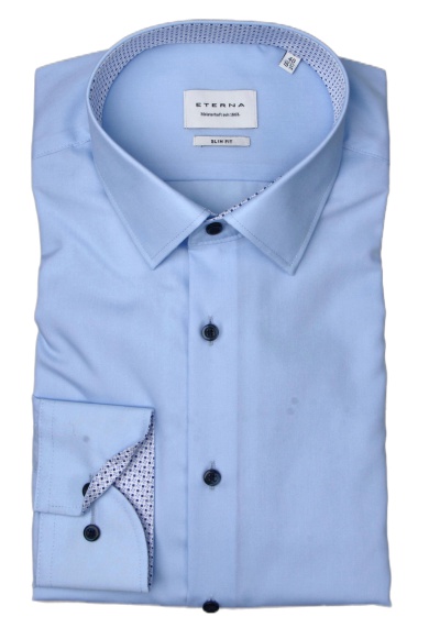 Produktbild für 'ETERNA Slim Fit Hemd Langarm New Kent Kragen hellblau'