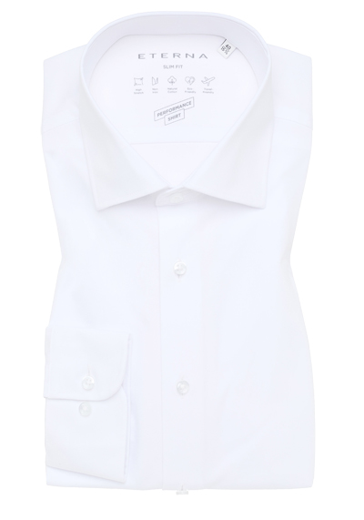 Produktbild für 'ETERNA Slim Fit Hemd Performance Shirt Langarm New Kent Kragen wei'