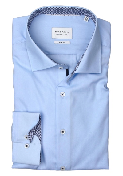 Produktbild für 'ETERNA Slim Fit Hemd extra langer Arm New Kent Kragen hellblau'
