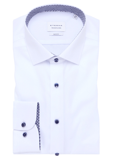 Produktbild für 'ETERNA Slim Fit Hemd extra langer Arm New Kent Kragen wei'