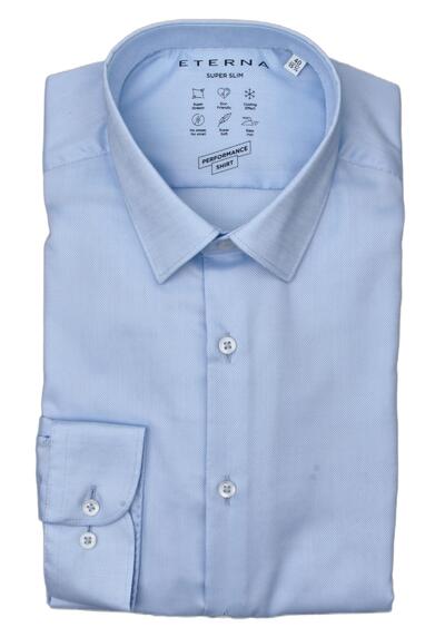Produktbild für 'ETERNA Slim Fit Performence Hemd Langarm New Kent Kragen hellblau'