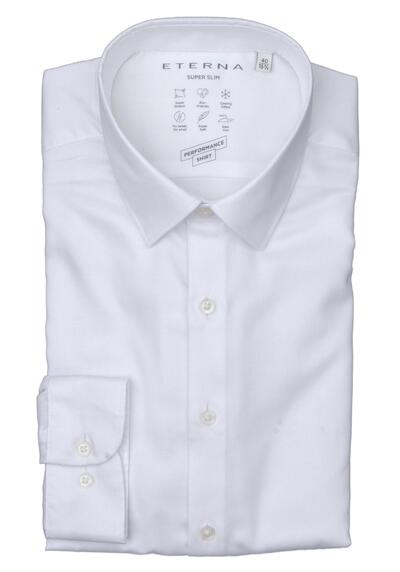 Produktbild für 'ETERNA Slim Fit Performence Hemd Langarm New Kent Kragen wei'