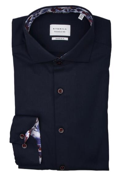 Produktbild für 'ETERNA Super Slim Cover Hemd Langarm Haifischkragen Twill nachtblau'
