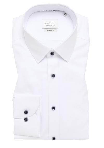 Produktbild für 'ETERNA Super Slim Fit Hemd Langarm New Kent Kragen Struktur wei'