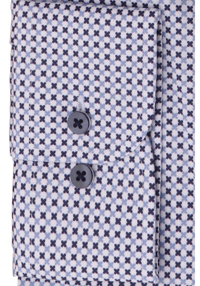 ETERNA Modern Fit Performence Hemd extra kurzer Arm Twill Muster blau
