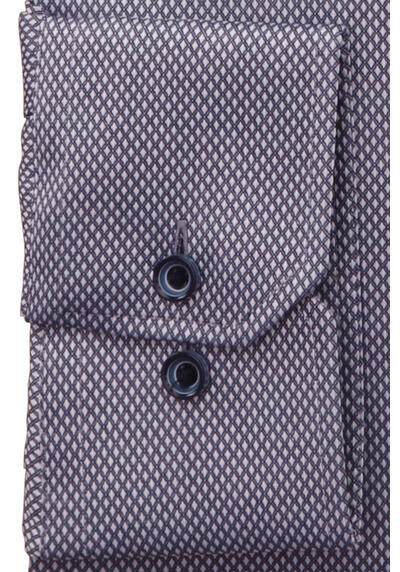 ETERNA Modern Fit Hemd super langer Arm New Kent Kragen Muster blau