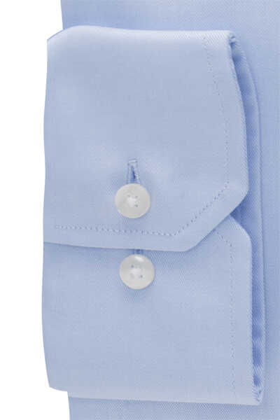 ETERNA Modern Fit Cover Hemd Langarm Button Down Kragen Blickdicht hellblau