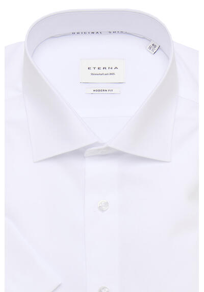Produktbild fr 'ETERNA Modern Fit Hemd Halbarm New Kent Kragen Popeline wei'