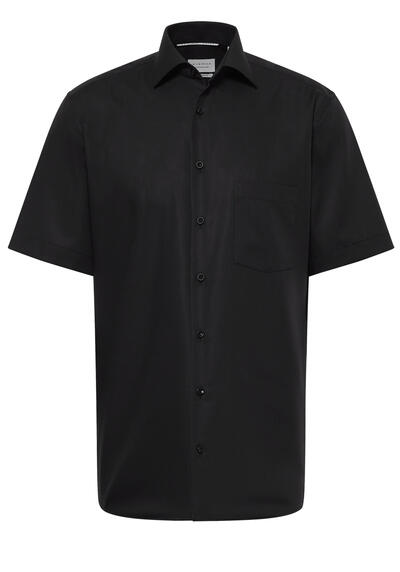 Produktbild fr 'ETERNA Modern Fit Hemd Halbarm New Kent Kragen Popeline schwarz'