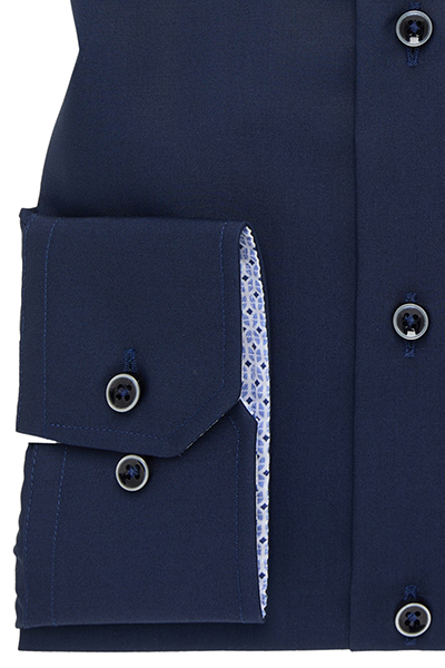 ETERNA Comfort Fit Hemd extra langer Arm New Kent Kragen nachtblau