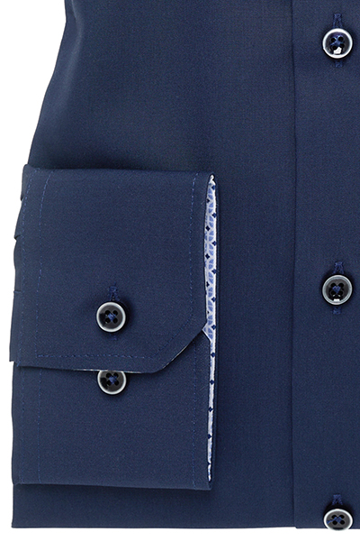 ETERNA Modern Fit Hemd extra langer Arm New Kent Kragen nachtblau