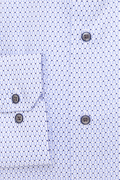 ETERNA Modern Fit Hemd Langarm New Kent Kragen Muster blau