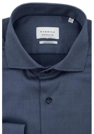 Produktbild fr 'ETERNA Modern Fit Hemd super langer Arm Haifischkragen Muster blau'