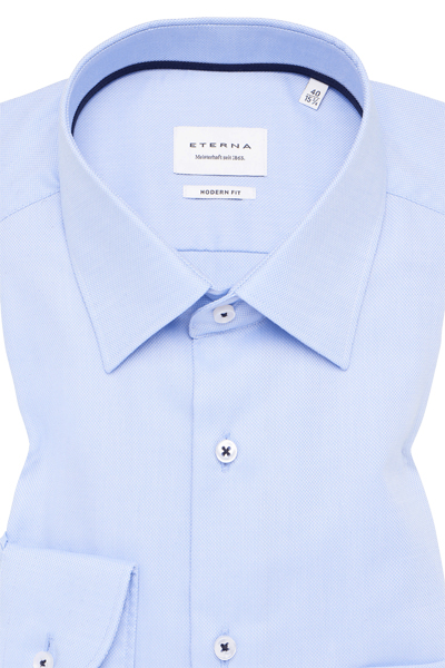 Produktbild fr 'ETERNA Modern Fit Hemd Langarm New Kent Kragen Natte hellblau'
