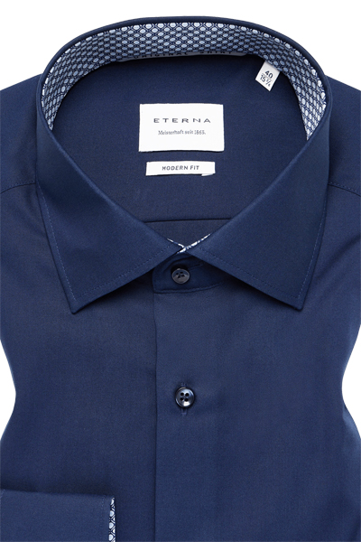 Produktbild fr 'ETERNA Modern Fit Hemd super langer Arm New Kent Kragen dunkelblau'