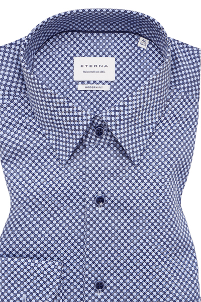 Produktbild fr 'ETERNA Modern Fit Hemd Langarm New Kent Kragen Muster hellblau'