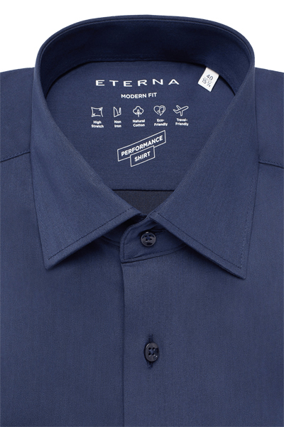 Produktbild fr 'ETERNA Modern Fit Hemd Performance Shirt Langarm New Kent Kragen dunkelblau'
