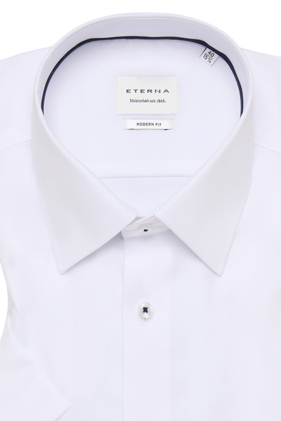 Produktbild fr 'ETERNA Modern Fit Hemd Halbarm New Kent Kragen Natte wei'