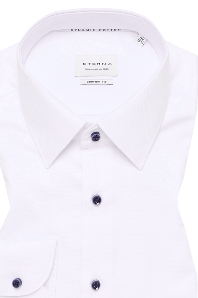 Produktbild fr 'ETERNA Comfort Fit Dynamic Cotton Hemd Langarm Struktur wei'