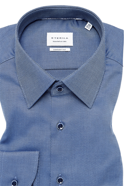 Produktbild fr 'ETERNA Comfort Fit Dynamic Cotton Hemd Langarm Struktur dunkelblau'