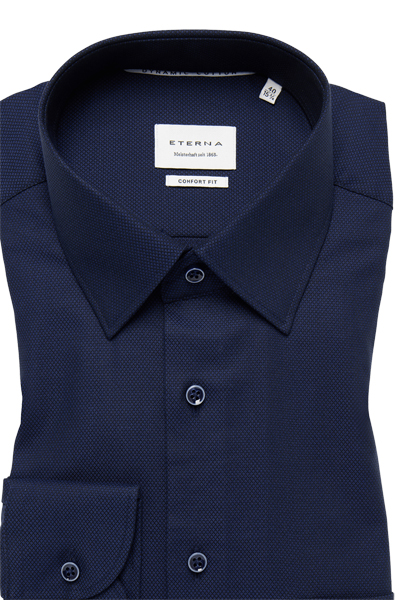 Produktbild fr 'ETERNA Comfort Fit Dynamic Cotton Hemd Langarm Struktur dunkelblau'