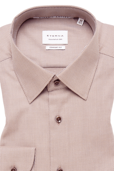 Produktbild fr 'ETERNA Comfort Fit Dynamic Cotton Hemd Langarm Struktur braun'