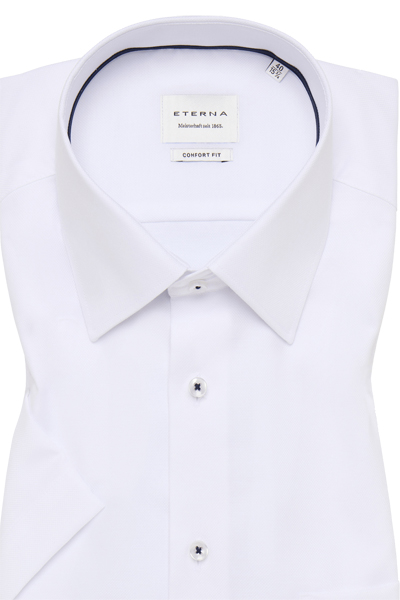 Produktbild fr 'ETERNA Comfort Fit Hemd Halbarm New Kent Kragen Natte wei'