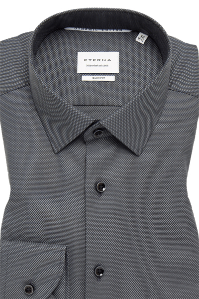 Produktbild fr 'ETERNA Slim Fit Dynamic Cotton Hemd Langarm Struktur anthrazit'