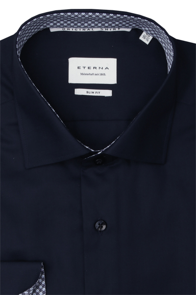 Produktbild fr 'ETERNA Slim Fit Hemd extra langer Arm New Kent Kragen dunkelblau'