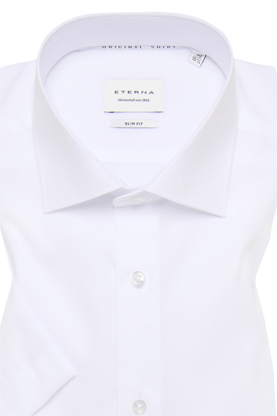 Produktbild fr 'ETERNA Slim Fit Hemd Halbarm New Kent Kragen Popeline wei'