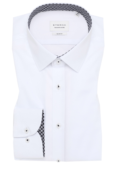 ETERNA Slim Fit Hemd extra langer Arm New Kent Kragen wei� preisreduziert