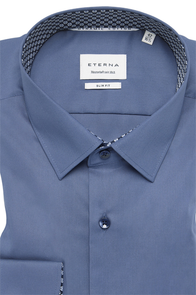 Produktbild f�r 'ETERNA Slim Fit Hemd extra langer Arm New Kent Kragen nachtblau'