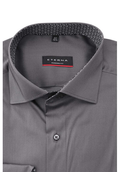 Produktbild f�r 'ETERNA Modern Fit Hemd super langer Arm New Kent Kragen Stretch grau'