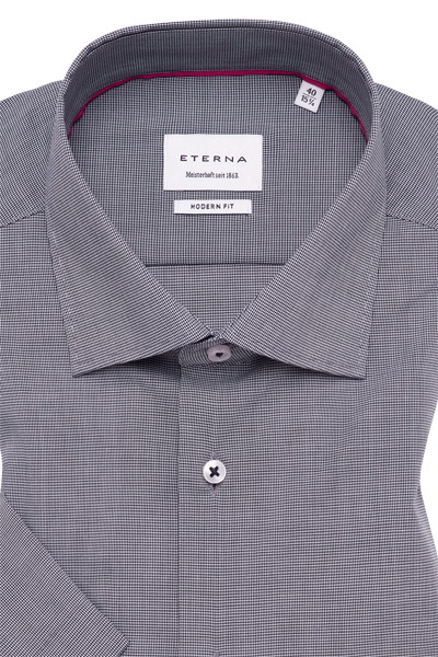 Produktbild f�r 'ETERNA Modern Fit Hemd Halbarm New Kent Kragen Struktur nachtblau'