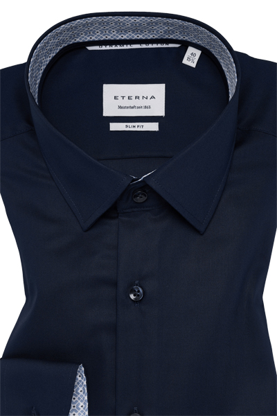 Produktbild f�r 'ETERNA Slim Fit Dynamic Cotton Hemd extra langer Arm Twill nachtblau'
