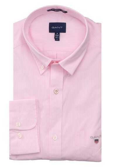 GANT Regular Fit Hemd Langarm Button Down Kragen Streifen pink preisreduziert