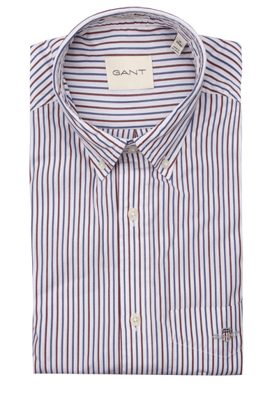 GANT Regular Hemd Langarm Button Down Kragen Streifen hellblau preisreduziert