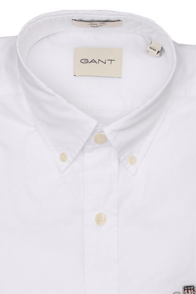 Produktbild fr 'GANT Slim Hemd Langarm Button Down Kragen Popeline wei'