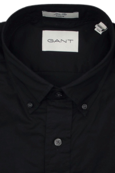 Produktbild fr 'GANT Slim Hemd Langarm Button Down Kragen Popeline schwarz'