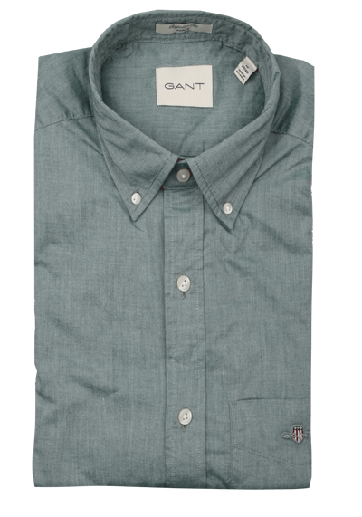 GANT Regular Hemd Langarm Button Down Kragen Popeline gr�n preisreduziert