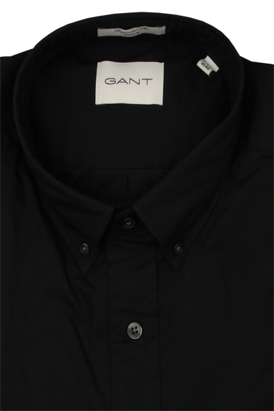 Produktbild fr 'GANT Regular Hemd Langarm Button Down Kragen Popeline schwarz'