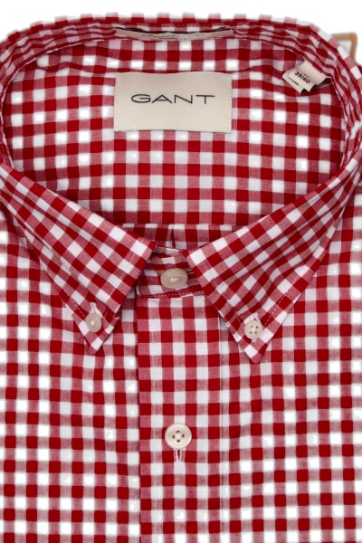 Produktbild fr 'GANT Regular Hemd Langarm Button Down Kragen Karo rot'
