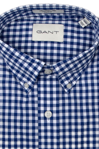 Produktbild fr 'GANT Regular Hemd Langarm Button Down Kragen Karo blau'