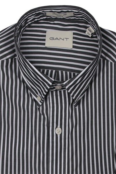 Produktbild fr 'GANT Regular Hemd Langarm Button Down Kragen Streifen schwarz'