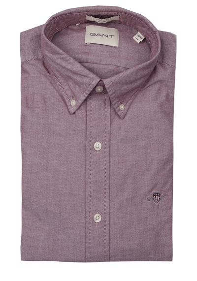 GANT Slim Hemd Langarm Button Down Kragen Oxford weinrot