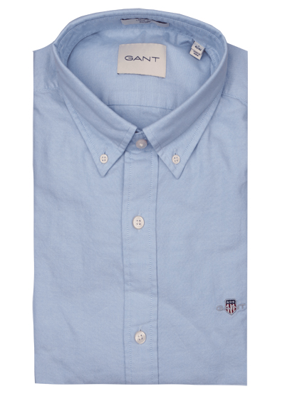 GANT Slim Hemd Langarm Button Down Kragen Oxford hellblau