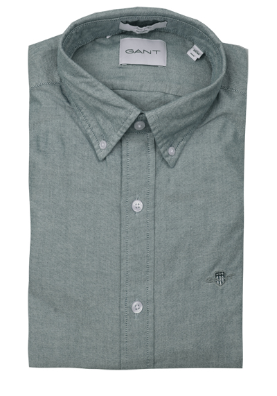 GANT Slim Hemd Langarm Button Down Kragen Oxford gr�n preisreduziert