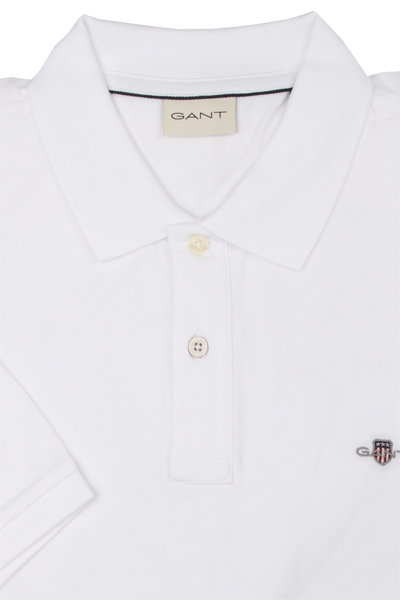 Produktbild fr 'GANT Regular Polo Halbarm geknpfter Polokragen Stretch Pique wei'